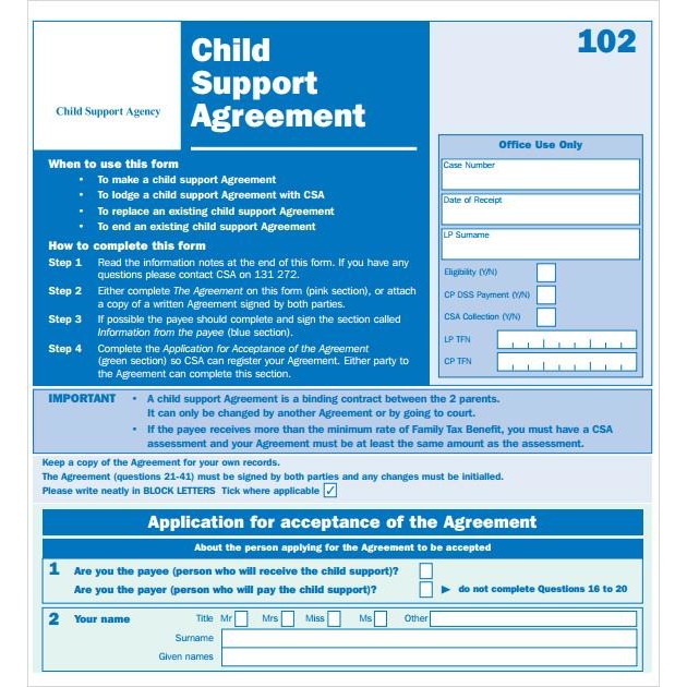 Translation of Child Support Agreement - FIRST STEP TRANSLATIONS CORPORATION